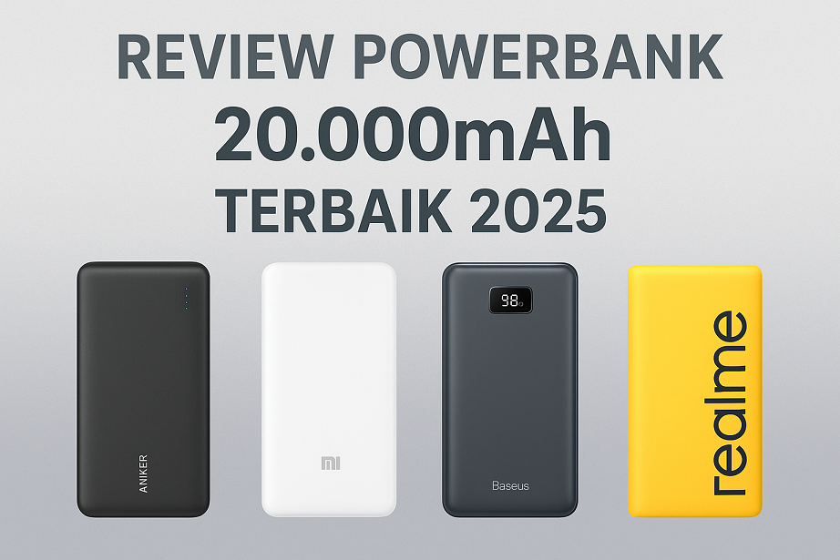 Powerbank 20.000mAh Terbaik 2025 dengan Fast Charging