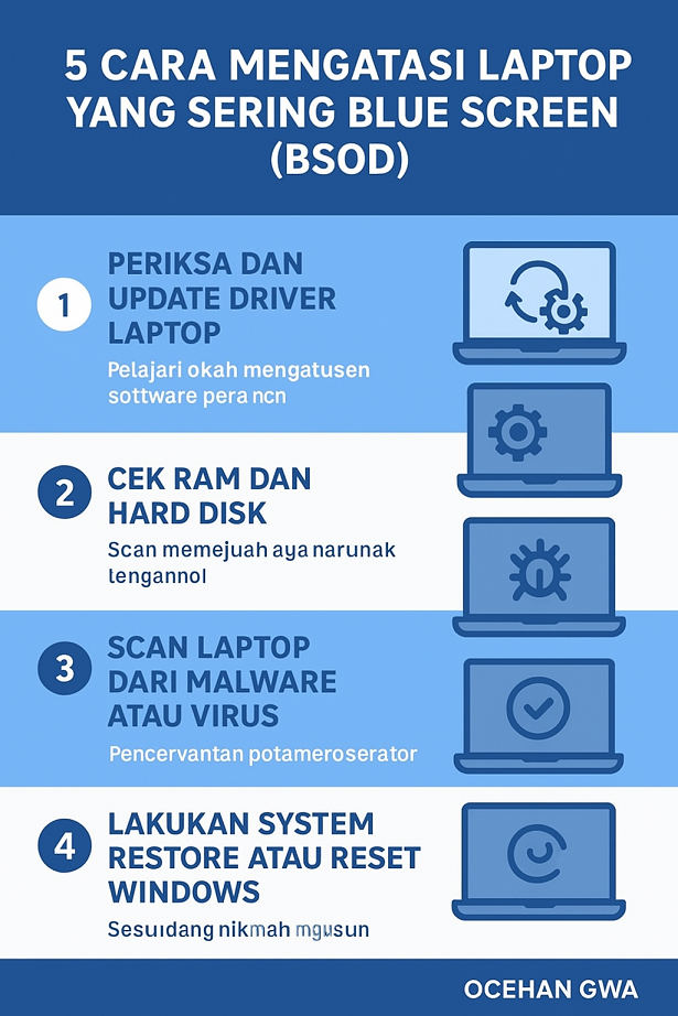 5 Cara Mengatasi Laptop yang Sering Blue Screen (BSOD) dengan Mudah