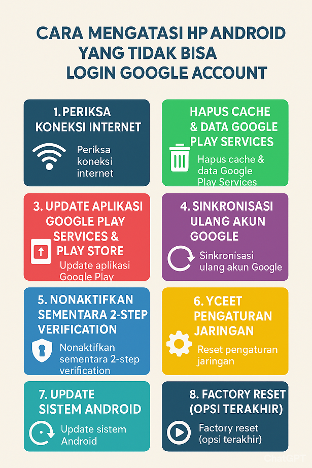 Cara Mengatasi HP Android yang Tidak Bisa Login Google Account