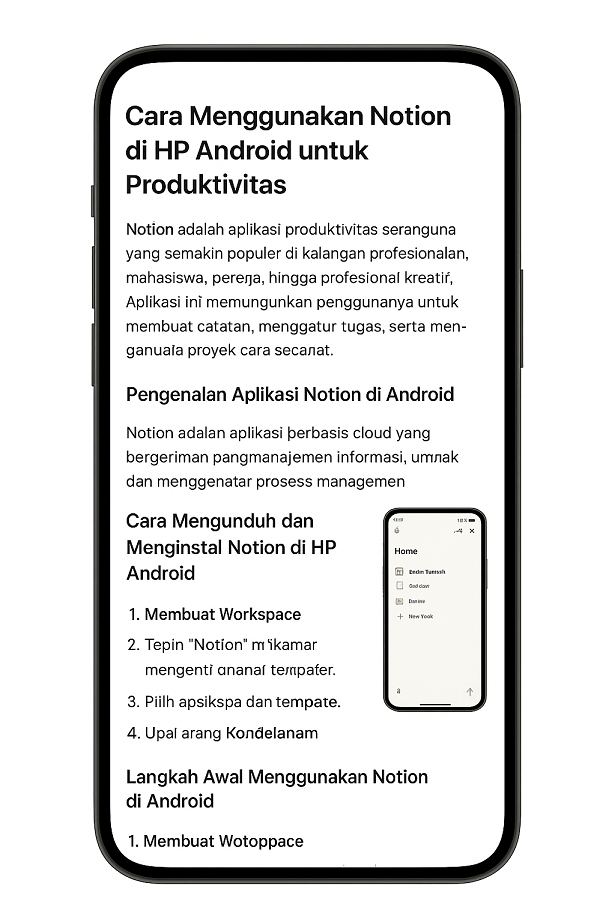 Cara Menggunakan Notion di HP Android untuk Produktivitas SEO Title: