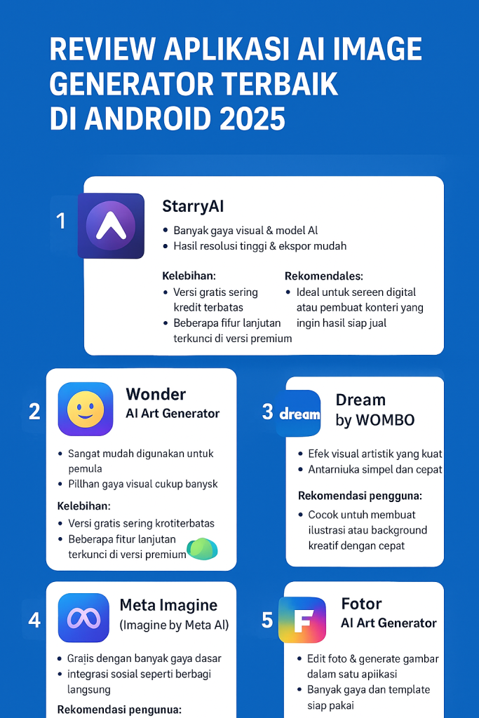 aplikasi AI image generator terbaik di Android 2025