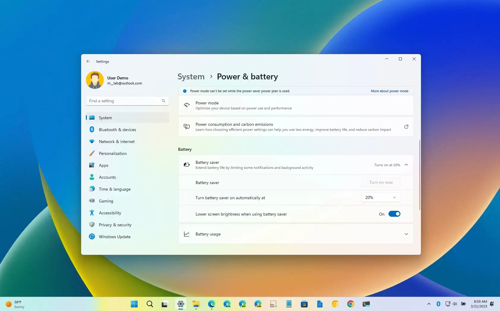 Windows 11 Battery Saver Mode untuk menghemat daya laptop