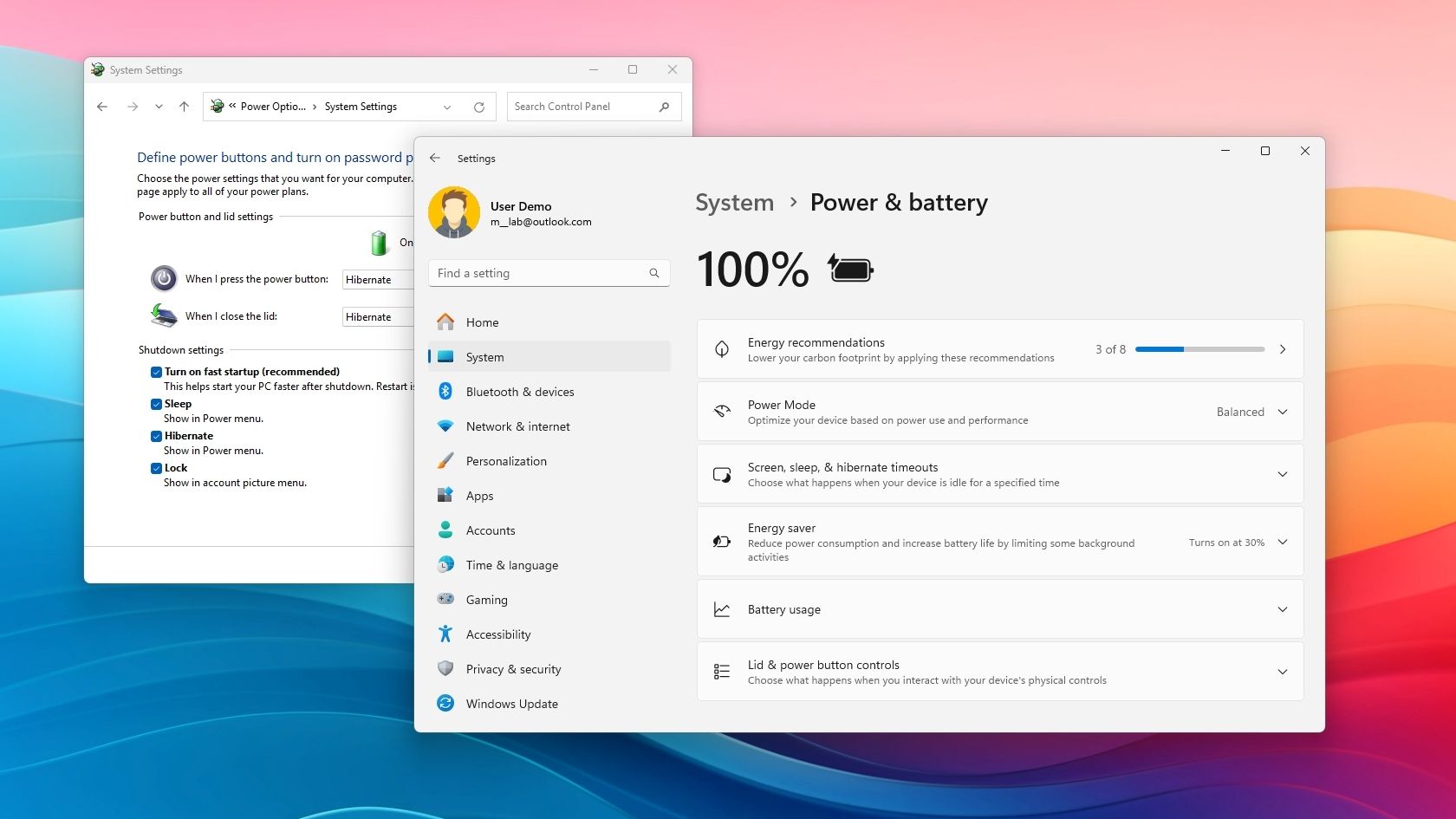 Pengaturan Power Settings di Windows 11